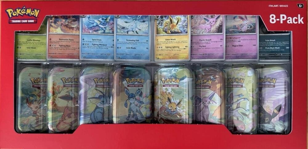 Costco 8-Pack Mini Tins - Pokemon Prismatic Evolutions